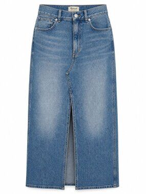 Madewell Merrimon Denim Maxi Skirt Front Slit Size 27